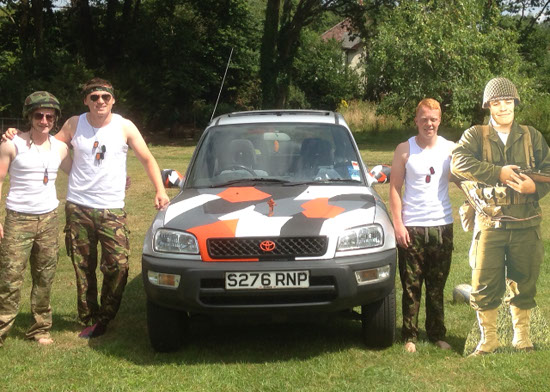 The Toyota team – including the vehicle itself and ‘Private Ryan’ (Photo courtesy Niall Brown).