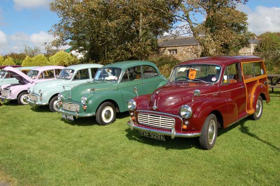 Two door and four door saloon versions, plus a Traveller (estate), seen here lining up in the sun in Cornwall. The club scene is very active for Minors.