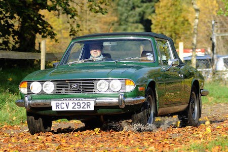 Julian Leyton at the wheel of his own much-loved Stag.