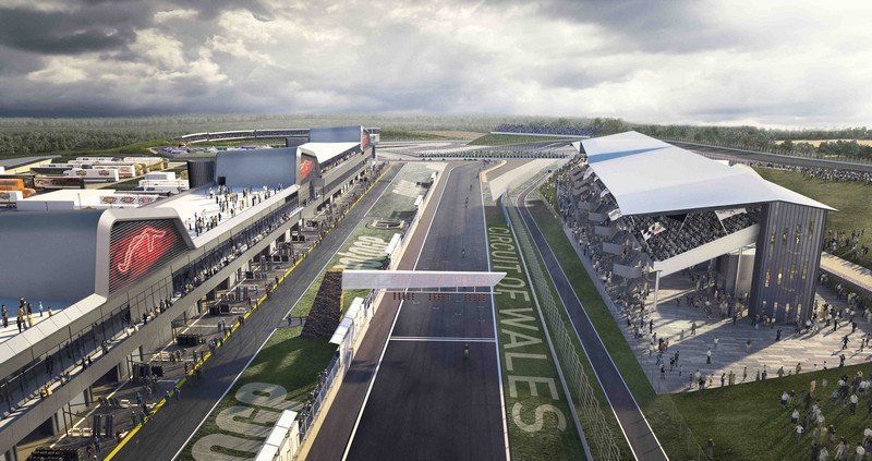 An impression of the start line area of the proposed Circuit of Wales